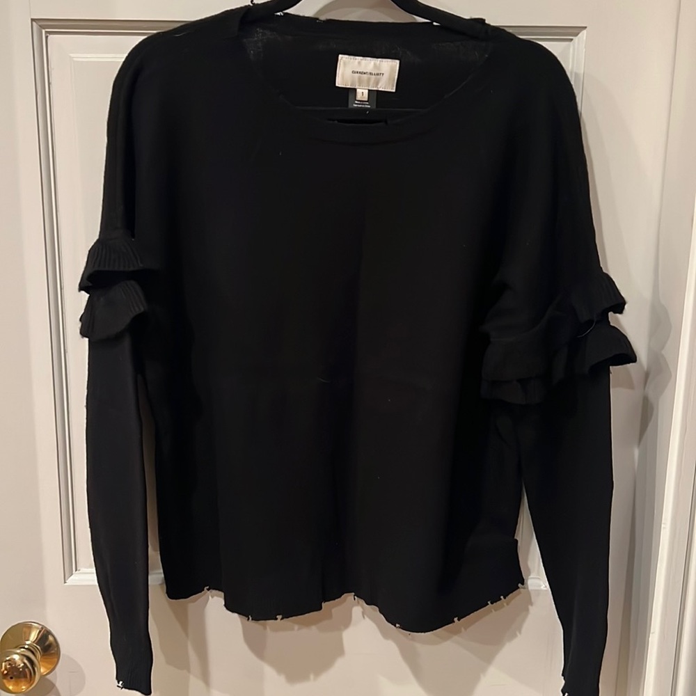 Current/Elliott 70% cashmere sweater with ruffle sleeves (size 1)